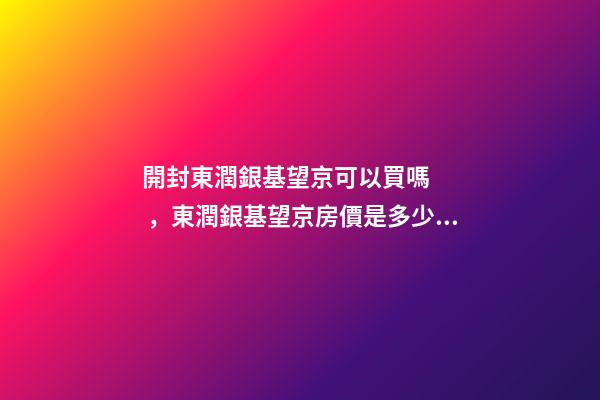 開封東潤銀基望京可以買嗎，東潤銀基望京房價是多少？